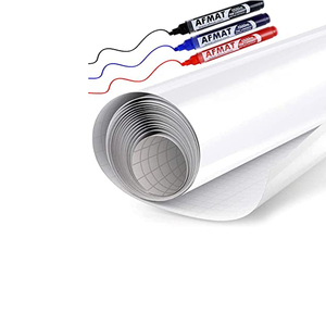 Autocollant tableau blanc pour enfants en PET effaçable à sec, tableau d'écriture auto-adhésif personnalisé pour enfants, rouleau pour mur - Product Image 1