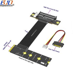 Интерфейс rtype NGFF M.2 Key-M NVME для 180 градусов PCI-E 4,0 4X слот адаптер Удлинительный кабель 0,2 м SATA 15PIN Power - Product Image 1