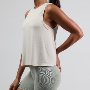 Custom Sleeveless Crew Neck <b>Vest</b> Design Quick Drying Short <b>Loose</b> Sports Fitness Sports Yoga Women's Crossover Tank <b>Top</b> - Product Image 1