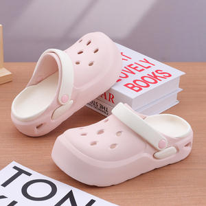 Sabots compensés pour femmes, blanc et rose, sandales d'été de plage antidérapantes à bout fermé, talon de 3 cm, moulage par injection, chaussures aquatiques - Product Image 4