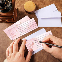 Bon cadeau rose vierge en papier pour mariage, mariage, client, carte cadeau pour spa, salon, salon, mariage