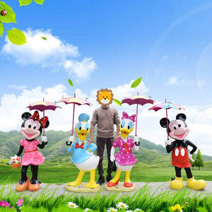 Fabricant Vente en gros Jardin Extérieur Parc Centre commercial Décoration Ecologique Fibre de verre Sculpture <span class=keywords><strong>Donald</strong></span> Duck Noël - Product Image 2