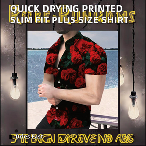 <span class=keywords><strong>Camicia</strong></span> Casual da Uomo Estiva Traspirante con Stampa, Asciugatura Rapida, Manica Corta, Vestibilità Slim, Taglie Forti, <span class=keywords><strong>Colletto</strong></span> Rovesciato - Product Image 2