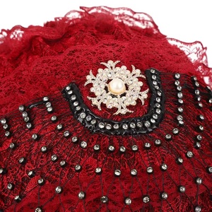Yiwu Muqian Trading Firm Nouveau design avancé Voile-chapeau perlé et orné de diamants, Voile de dentelle pour foulard musulman - Product Image 4