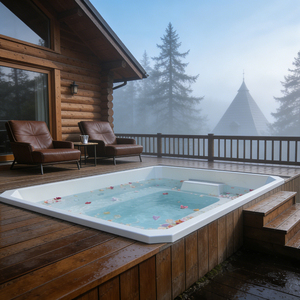 สระว่ายน้ำไฟเบอร์กลาสสำเร็จรูปจากโรงงาน พร้อมหัวฉีดน้ำแบบรวมในตัว ไฟ LED อัจฉริยะ สำหรับโรงแรมกลางแจ้ง และสระว่ายน้ำในสวนหลังบ้านสำหรับครอบครัว - Product Image 5