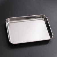 Plateau En Acier Inoxydable Plat Alimentaire Servir Assiette Plats Carrés Conteneur