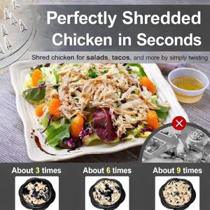 Herramienta Desmenuzadora de Pollo de Nuevo Diseño con Cepillo, Tapa Visible y Agarre Antideslizante para Desmenuzar Fácilmente Pollo, Cerdo y Res - Product Image 3