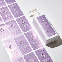 Marque adhésive forte en papier recyclé écologique avec dorure à chaud pour bouteille d'emballage de liquide de bain à marque privée