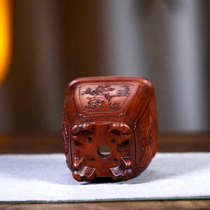 四角い手作りの古い紫色の砂Yixing盆栽ポット - Product Image 4