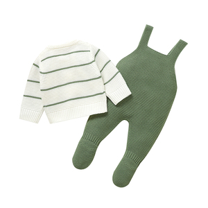 Conjuntos De Ropa Casual Neutra De Punto Mimixiong De Primera Categoría con Abrigo Tipo Suéter Y Mameluco con Pies <span class=keywords><strong>para</strong></span> Bebé Recién <span class=keywords><strong>Nacido</strong></span> - Product Image 2