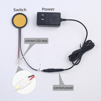 Interrupteur tactile à intensité variable pour panneau en bois, sans soudure, DC12V/24V, 5A, interrupteur de surface dissimulé pour éclairage de meubles intelligents