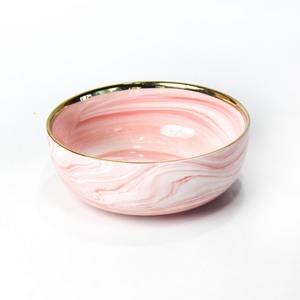 Veweet — <span class=keywords><strong>service</strong></span> de table en <span class=keywords><strong>porcelaine</strong></span> de marbre rose à bordure dorée, ensembles de vaisselle de luxe, en céramique, pour la maison, hôtel - Product Image 3