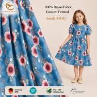 Tissu en rayonne à imprimé numérique floral à pois rose pâle, vente en gros d'usine, pour chemisiers et robes féminines, doux, commandes personnalisées acceptées