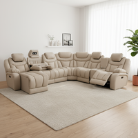Wohnzimmer-Möbel-Layout L-förmiges Ecksofa mit Ottoman-Sofagarnitur