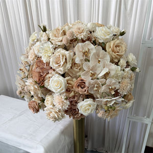 IFG 2026 Impresionante Diseño Floral Otoñal para Bodas, Arreglo de Flores Artificiales en Color Marrón Geige para Decoración de Eventos de Boda - Product Image 4