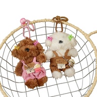 Porte-clés et breloque en peluche ours chiot fait main original, mignon, pour sac de voyage et pendentif de voiture, cadeau, vente transfrontalière, faible MOQ, personnalisable