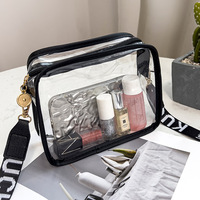 Mini sac bandoulière transparent pour femme, style coréen, sac de stade portable en PVC transparent avec sangle réglable et portefeuille