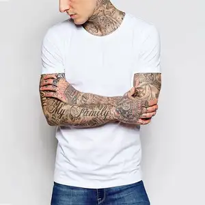 T-shirt bianche bianche con girocollo elasticizzato da uomo fornitore di Streetwear