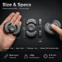 Fidget Spinner en alliage d'aluminium aéronautique CNC, double aile, écologique, portable, roulement silencieux, rotation fluide, EDC, anti-stress, pour adulte, bureau