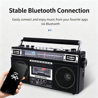 Radio portable rétro vintage AM FM SW 3 bandes avec impression de logo personnalisée OEM ODM, lecteur de cassette classique pour étudiants, USB SD MP3 Audio