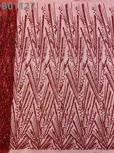 Vải Cô dâu hạt thêu ren vải đính cườm thêu ren với sequins sáng bóng cho trang phục - Product Image 4