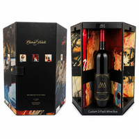 Boîte à vin de luxe pour 3 bouteilles, emballage personnalisé pour spiritueux, boîte cadeau en carton rigide, vente en gros