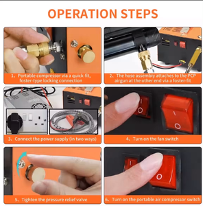 Máy nén khí PCP dùng cho lặn biển, sơn paintball, gia đình, TUXING nhẹ, 300 bar, 4500 psi, 30mpa, làm mát bằng quạt, 110V, 12V DC - Product Image 6