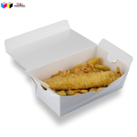 Boîtes de nourriture à emporter biodégradables Emballage alimentaire Boîte à hamburger Frites Pépites de poulet frit Carton Papier Snack Box Accepter