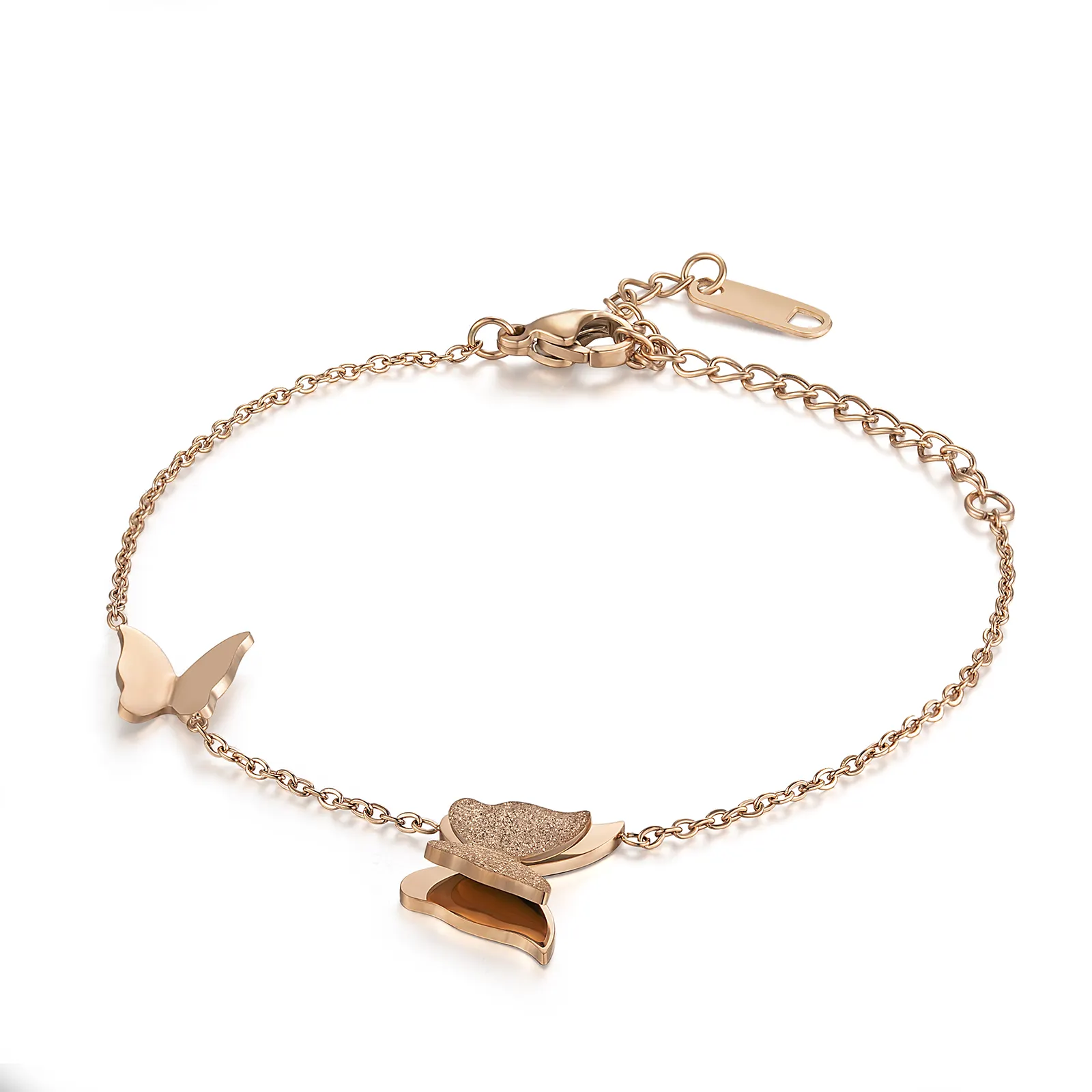 Fascinating butterfly Stainless Steel Bracelet Rose gold lady Bracelet for birthday gift