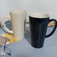 Mug en céramique porcelaine prêt pour la sublimation, imprimé sur mesure, 12 oz, blanc, forme conique, sans BPA, passe au lave-vaisselle, personnalisation, écologique
