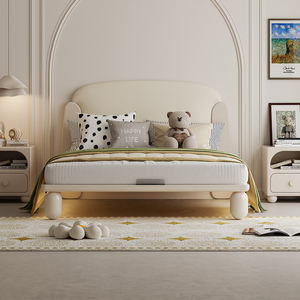 <span class=keywords><strong>Lit</strong></span> pour enfants de style crème, <span class=keywords><strong>lit</strong></span> pour garçon et fille, design princesse, meubles de chambre à coucher en bois moderne, <span class=keywords><strong>lit</strong></span> <span class=keywords><strong>suspendu</strong></span> blanc simple - Product Image 1