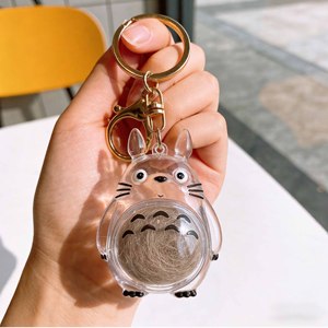 Custom Pet Hair Memorial Keychain Clear Acrylic Capsule for Personalized Fur Storage Pet Loss Keepsake Gift