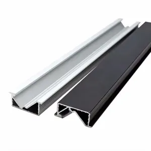 Saluran Led aluminium tersembunyi untuk pencahayaan tersembunyi 6063 Aluminum Heat Sink ekstrusi Led profil aluminium untuk lemari/kabinet