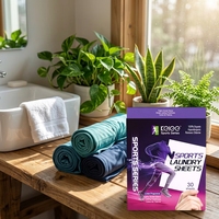 Feuilles de lessive sportives hypoallergéniques parfumées KELEE pour l'élimination des taches de sueur, parfum Lin Frais, vente en gros, portables