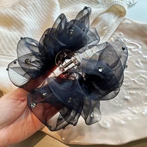 Nouveauté, pince à cheveux douce en forme de fleur en organza, style sucré, pour femmes et filles - Product Image 5