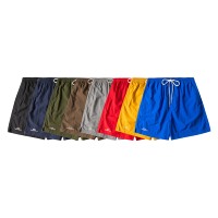 Shorts de sport pour homme, taille mi-haute, tissés, avec cordon de serrage, imprimés, séchage rapide, respirants, mélange coton/nylon, pour fitness et gym