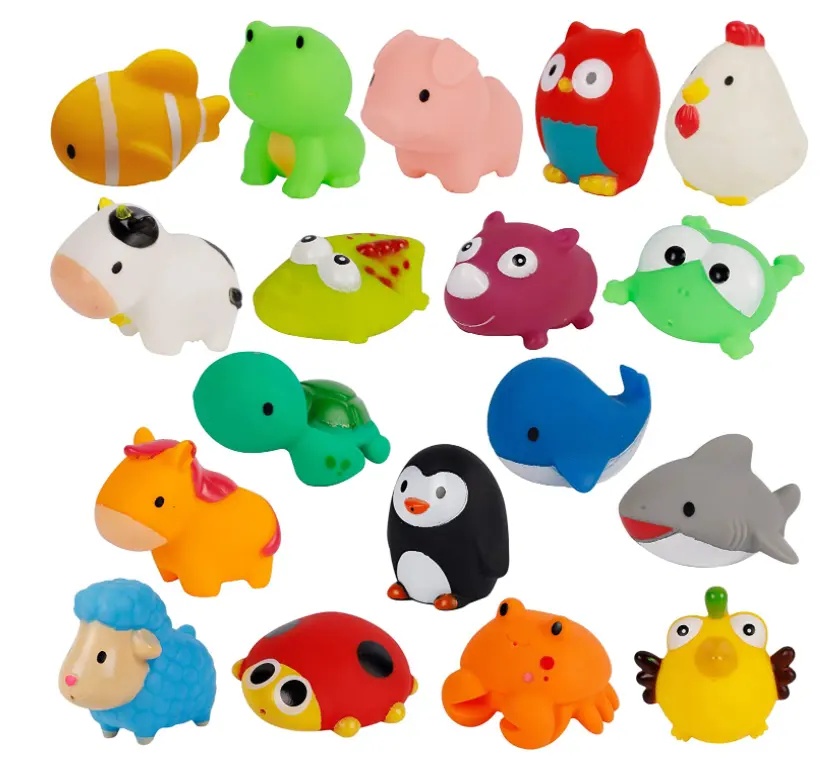 Animals Bath Squirters Toy Set for Toddler, Colorful Assorted Sea Animals Flower Floating Bathtub Squirter Toys for Baby Shower