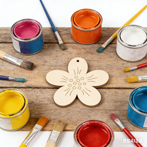 Wooden Flower <strong>Ornaments</strong> Paint <strong>Easter</strong> Spring Decoration Cutouts Unfinished 24PCS 3.5 X 3 Inches DIY Blank Wood Discs Crafts - Product Image 3