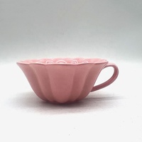 Tasse à café soucoupe en céramique design fleur pétale rose Ins logo personnalisé ensemble cadeau personnel pour les filles pour lait chaud eau boissons chaudes