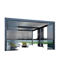 Pergola Bioclimatique en Aluminium Thermolaqué, Étanche, Facilement Assemblable, Résistante à la Neige et au Vent, pour Balcon et Jardin