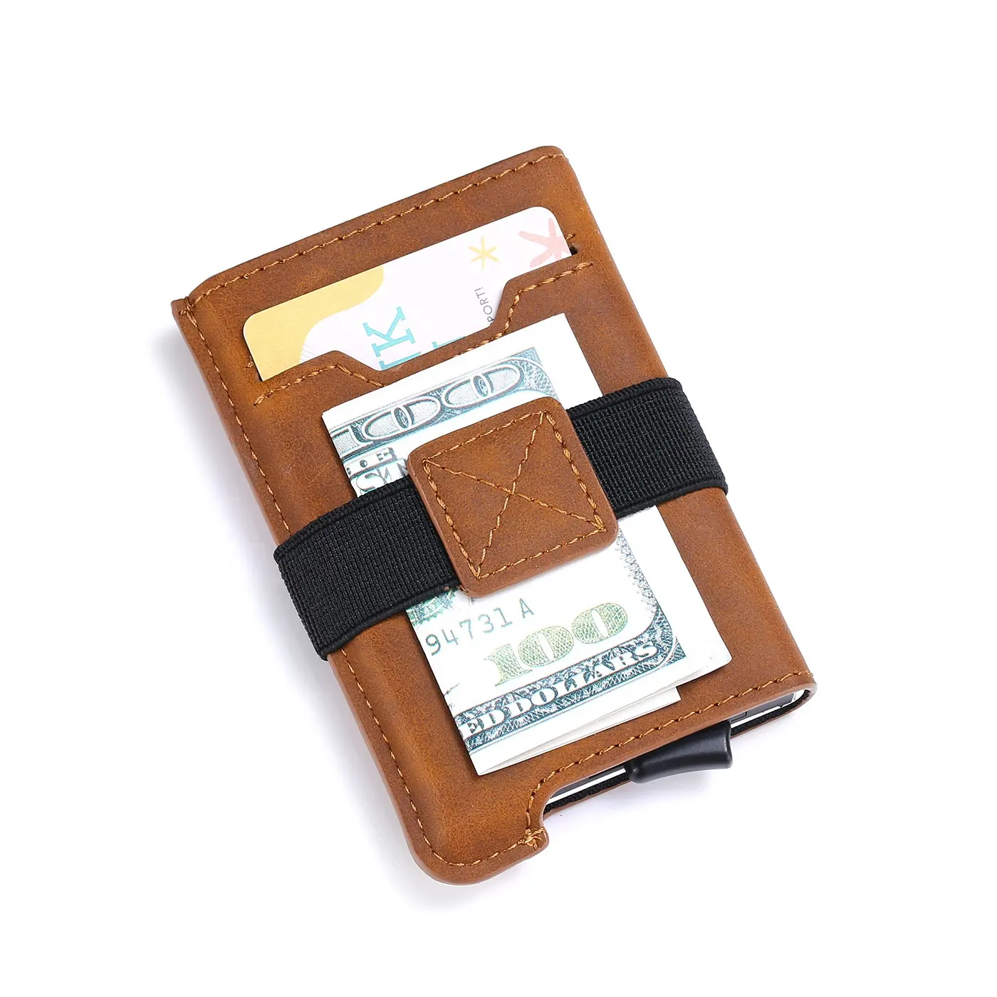 RFID Blocking Kreditkarten inhaber Minimalist Smart Wallet Herren Slim Wallet Pop-up Schlanker Kreditkarten halter mit Geld klammer