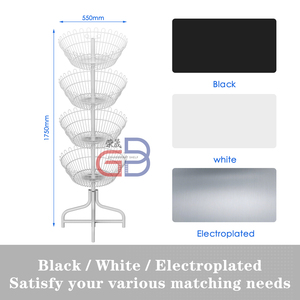 4-Tier White Rotating Basket Display Stand für Spielzeug werbung, Spinning Retail Showcase für Supermärkte und Geschäfte - Product Image 5