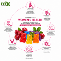 Gummies pré- & probiotiques sans sucre pour femmes, marque privée, avec canneberge pour l'équilibre du pH et la santé digestive