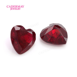 CADERMAY Cultivated Ruby Heart Shape Loose Stone Ruby No. 9 Jewelry Findings - Product Image 2
