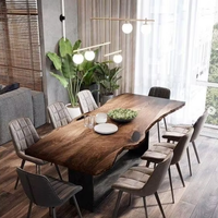 Meubles de cuisine modernes à prix d'usine, dalles Live Edge, table de restaurant en bois de noyer massif PLUS DESIGN
