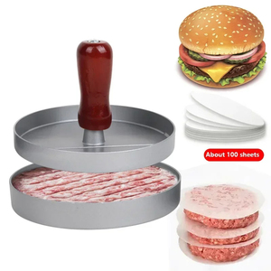 Prensa para Hamburguesas al por Mayor, Molde Redondo de Acero Inoxidable Antiadherente para Hamburguesas Rellenas, Accesorios de Cocina - Product Image 2