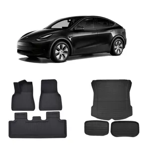 All Weather Car Floor Mat For Tesla Model Y 2020 2021 full set 6pcs