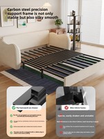 Canapé-lit en forme de nuage, pliable, double usage, tissu anti-griffures pour chat, structure en acier inoxydable - Compact pour les petits salons