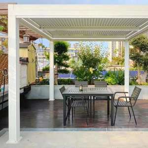 Gazebo Motorizado Impermeable para Piscina con Iluminación LED para Sombra en el Patio - Product Image 5