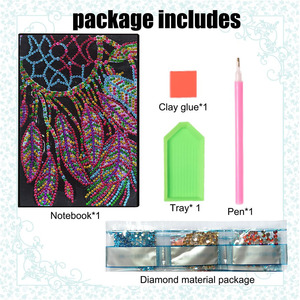 Carnet de notes 5D Diamond Painting <span class=keywords><strong>Attrape</strong></span>-rêves, Journal DIY A5 en PU rigide avec strass de forme spéciale, Kit de création <span class=keywords><strong>d</strong></span>'art diamant fait main - Product Image 6